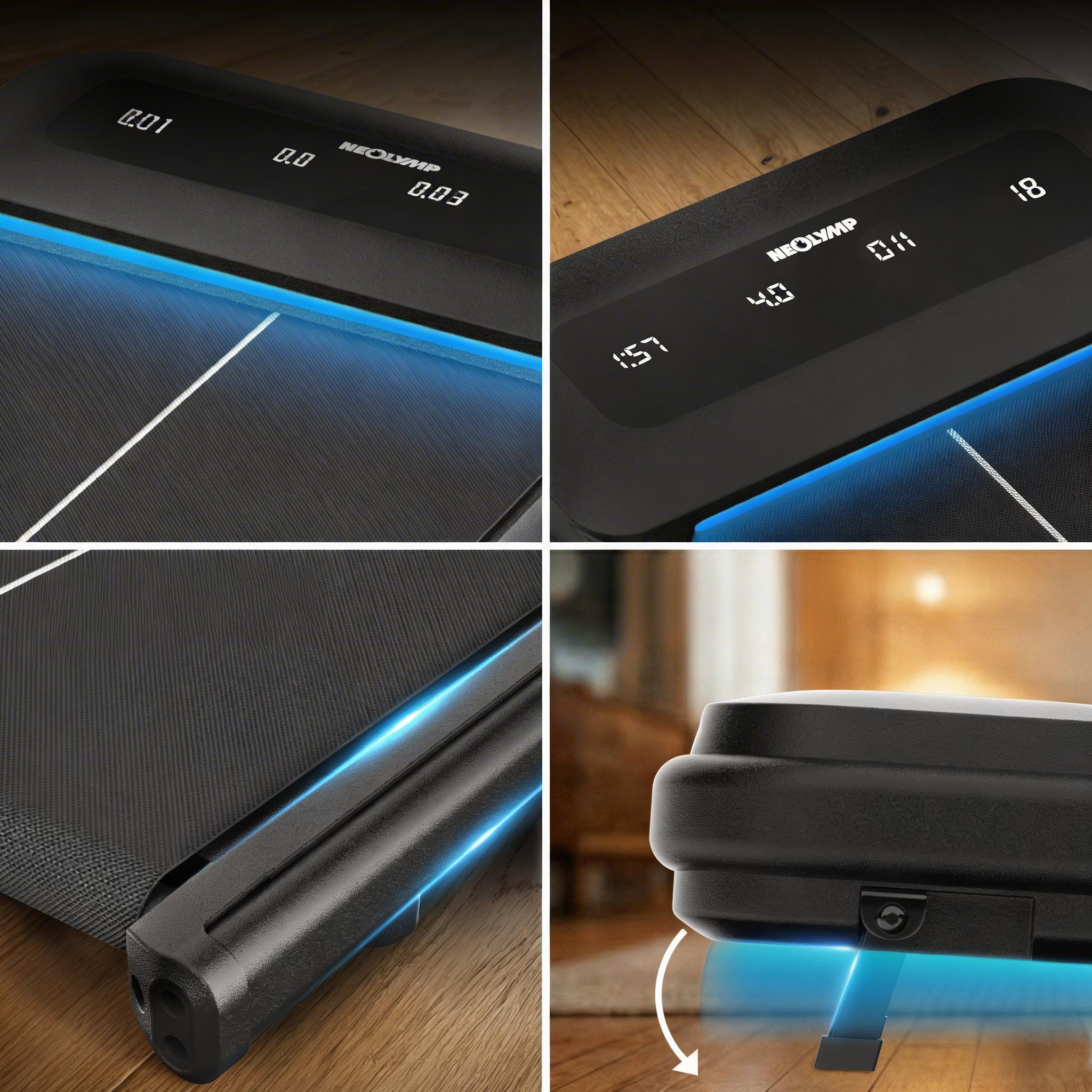 Tapis de marche inclinable, 150 kg, silencieux 45 dB, appli et télécommande 5/7