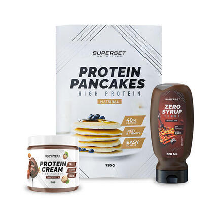 BREAKFAST PACK - PANCAKES Plain - PROTEIN CREAM Cookies + ZERO SYRUP Caramel