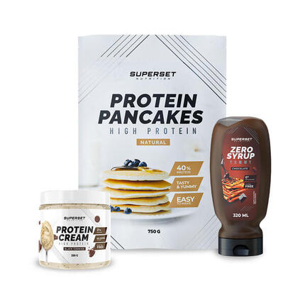 BREAKFAST PACK - PANCAKES Plain - PROTEIN CREAM Cookies + ZERO SYRUP Caramel
