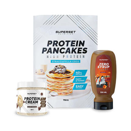BREAKFAST PACK - PANCAKES Plain - PROTEIN CREAM Cookies + ZERO SYRUP Caramel