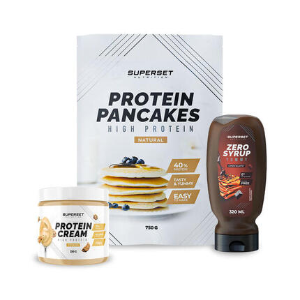BREAKFAST PACK - PANCAKES Plain - PROTEIN CREAM Cookies + ZERO SYRUP Caramel