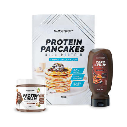 BREAKFAST PACK - PANCAKES Plain - PROTEIN CREAM Cookies + ZERO SYRUP Caramel
