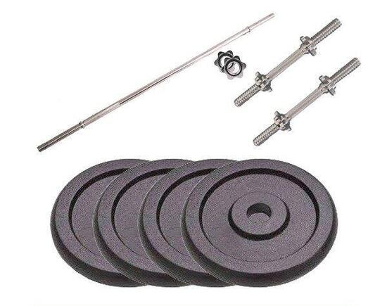 Kit Bilanciere Pesi Manubri 150 cm + coppia 35 cm + 40 kg diametro 25 mm