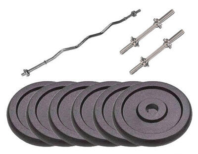 Kit Bilanciere Pesi Manubri 120 cm + coppia 35 cm + 60 kg diametro 25 mm