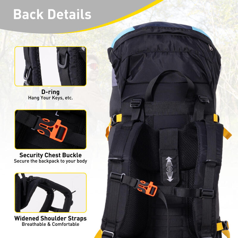 Rucsac de drumeție CITYSPORTS BP1 60L, sistem de transport reglabil