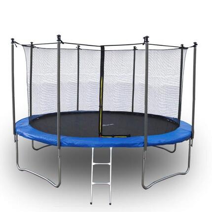 Trampoline 8Ft ø244cm avec coussin de protection Bleu, Echelle et Filet