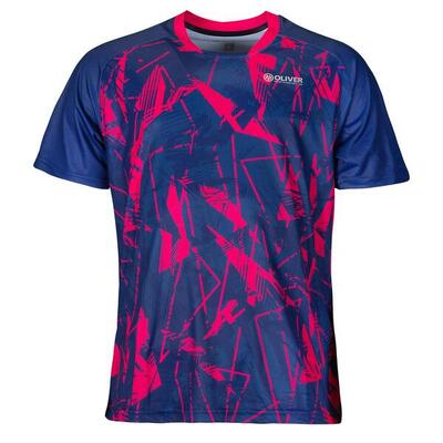 Heren tricot verona – ademend sport t-shirt, blauw-roze