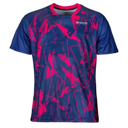Herren Trikot Verona – Atmungsaktives Sport T-Shirt, Blau-Pink