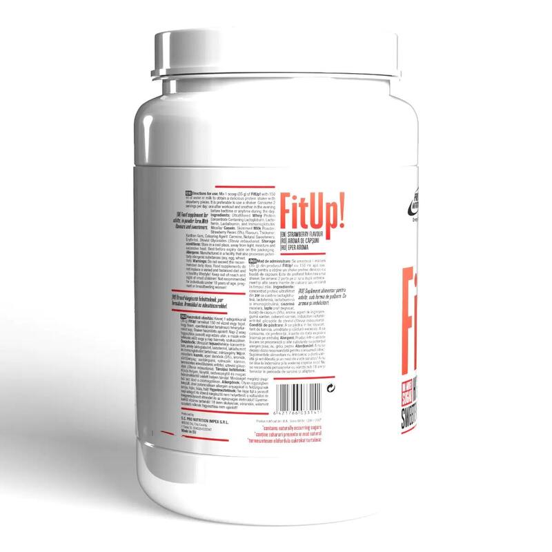 Concentrat proteic din zer, FitUp!, Căpșuni, 900g