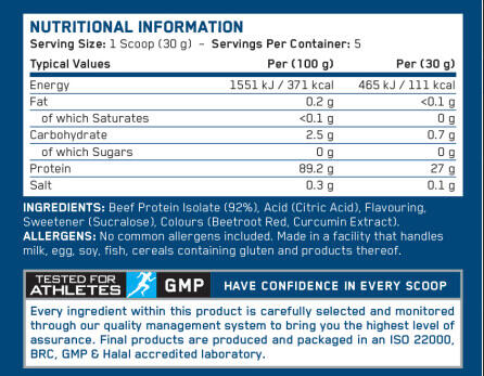 Protéine de bœuf - Beef-XP Clear Beef Protein - Cerise et Pomme 3/3