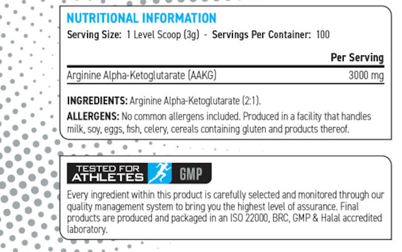 Applied Nutrition AAKG (300g) Unflavoured - Aminozuren - Arginine 3/3