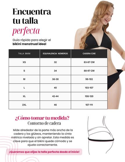 Pack:2 braguitas de bikinis menstruales brasileños con flujo abundante Mara 5/8