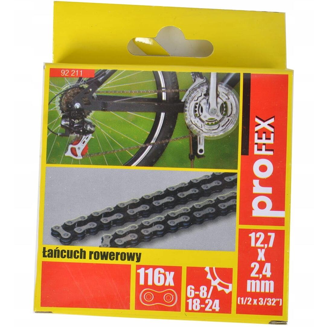 Łańcuch rowerowy 6-8 rzędowy Profex 116 ogniw wstępnie nasmarowany 2/3
