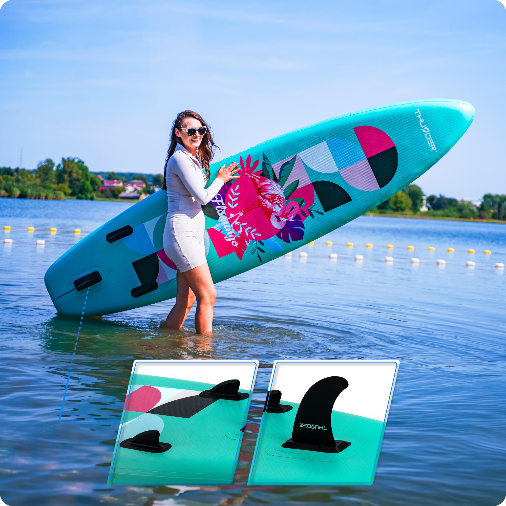 Prancha de SUP insuflável com acessórios THUNDER FLAMI 320cm 4/8