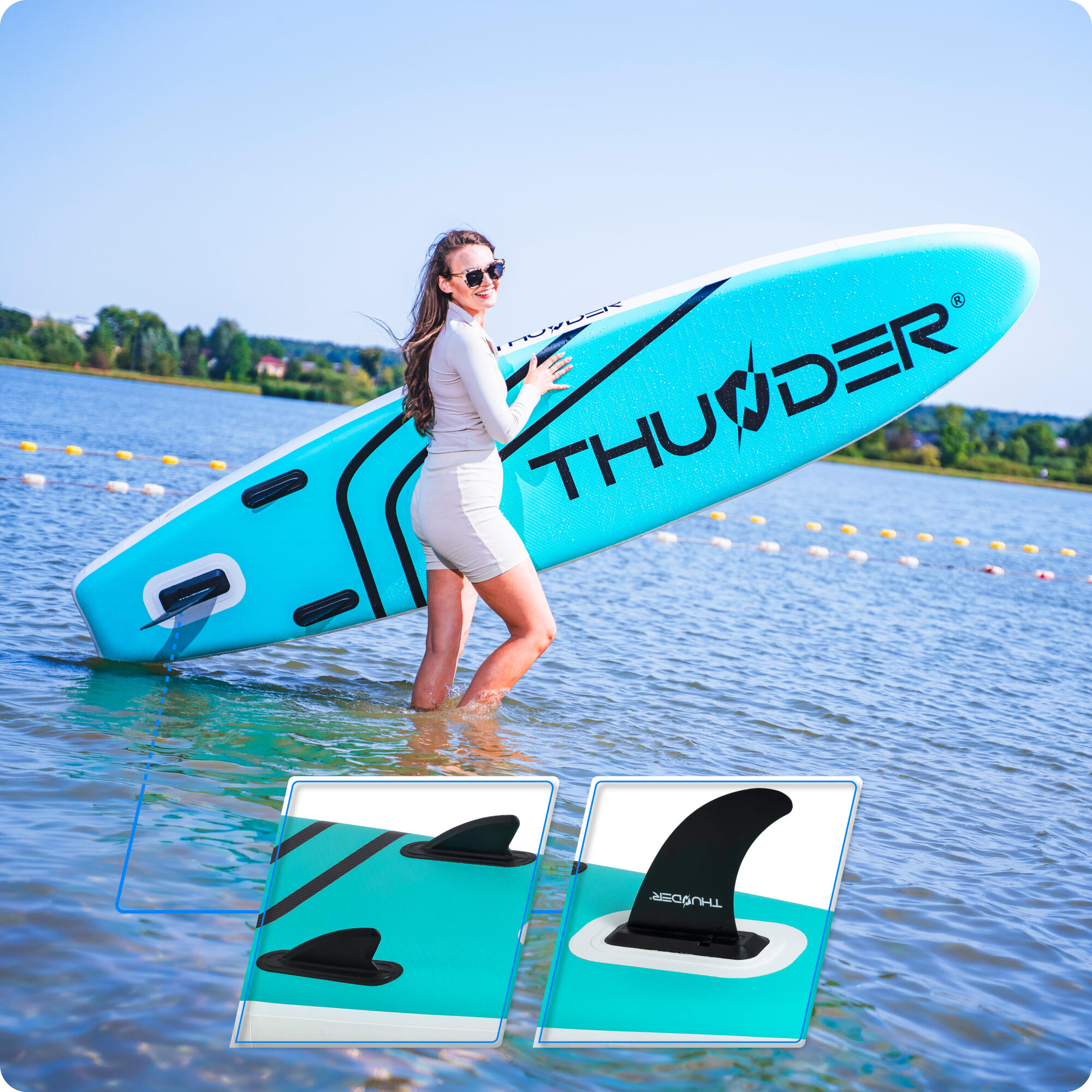 Aufblasbares SUP-Board mit Zubehör THUNDER COAST-MINT 320cm 4/7