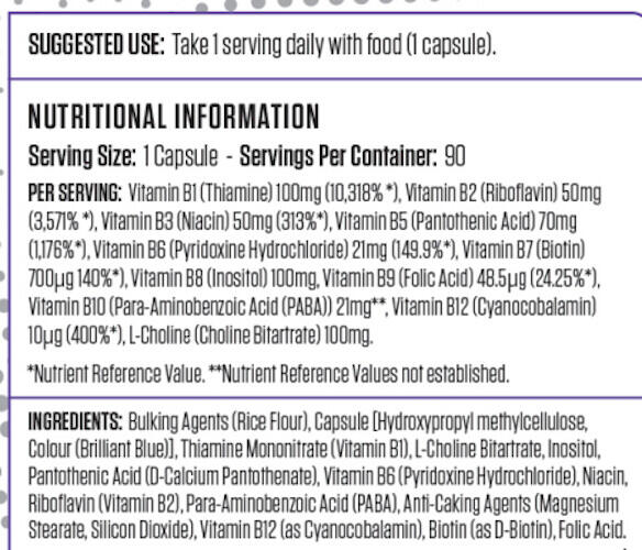 Applied Nutrition Vitamin-B Complex (90 Tabs) Unflavoured 3/3