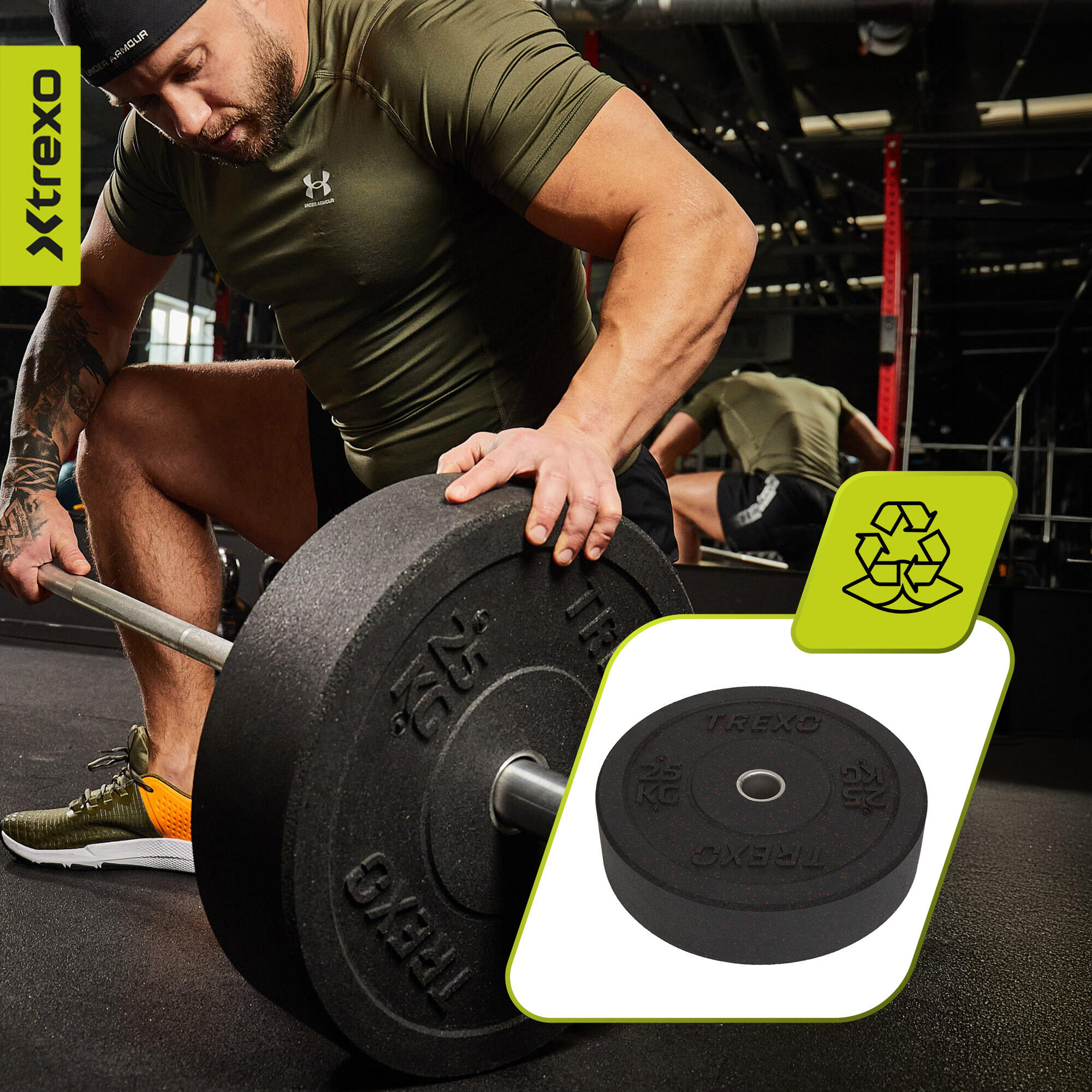 Obciążenie bumperowe olimpijskie XTREXO 25 kg 4/7