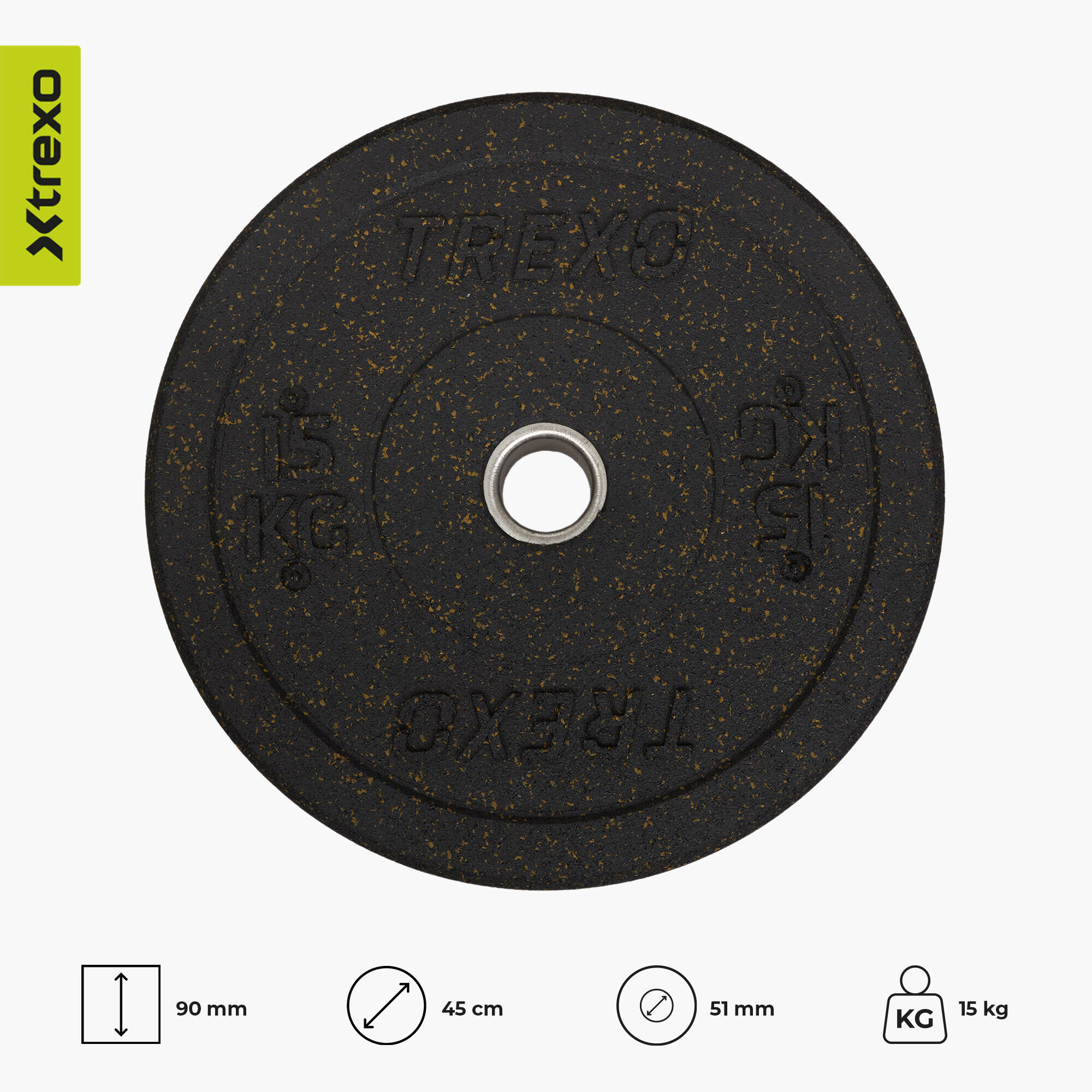 Obciążenie bumperowe olimpijskie XTREXO 10 kg 3/7