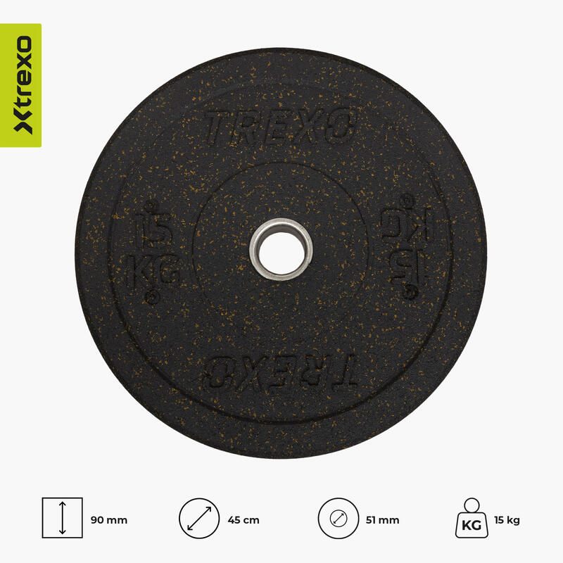 Discuri greutăți antrenament de forță disc bumper 10 kg, negru