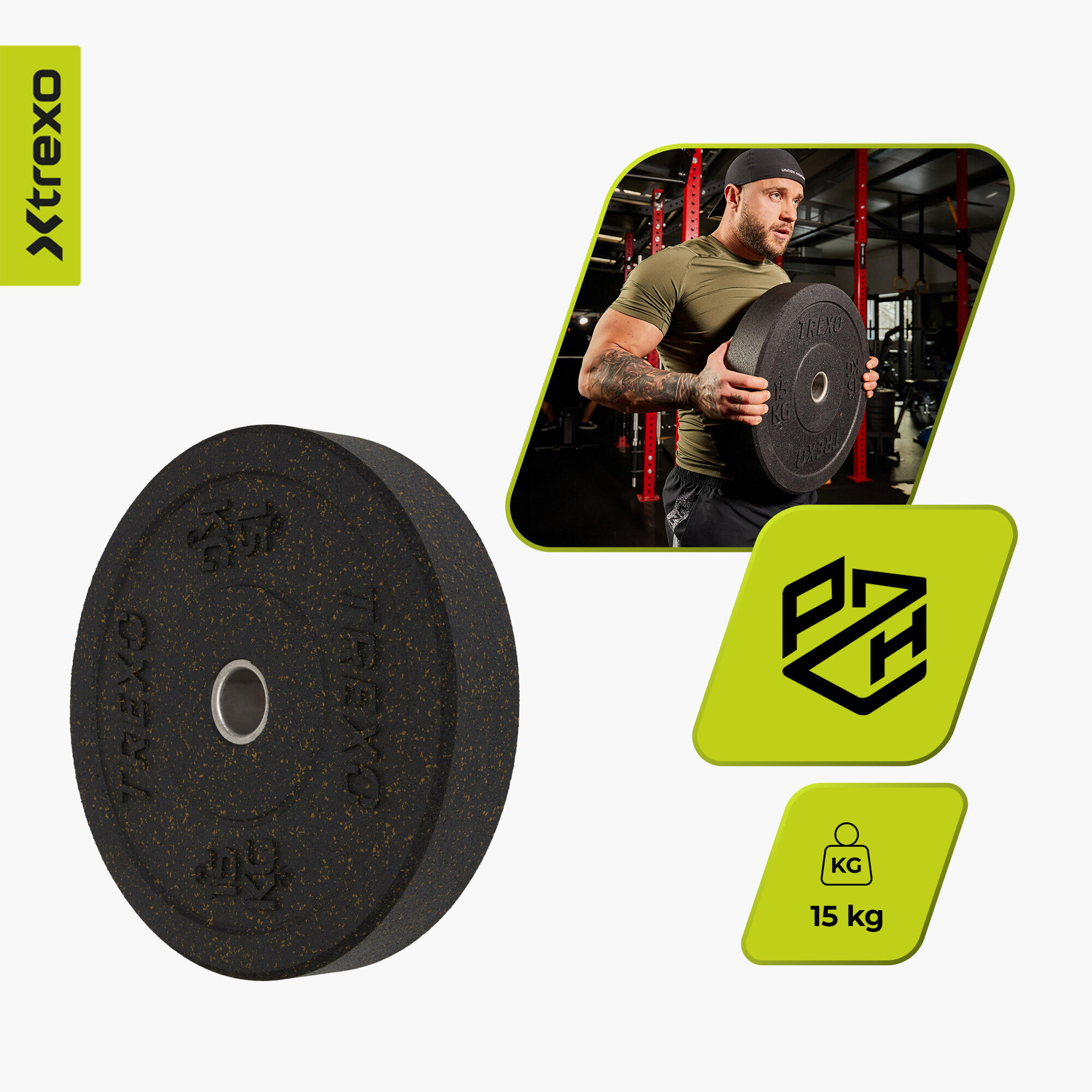 Obciążenie bumperowe olimpijskie XTREXO 10 kg 4/7