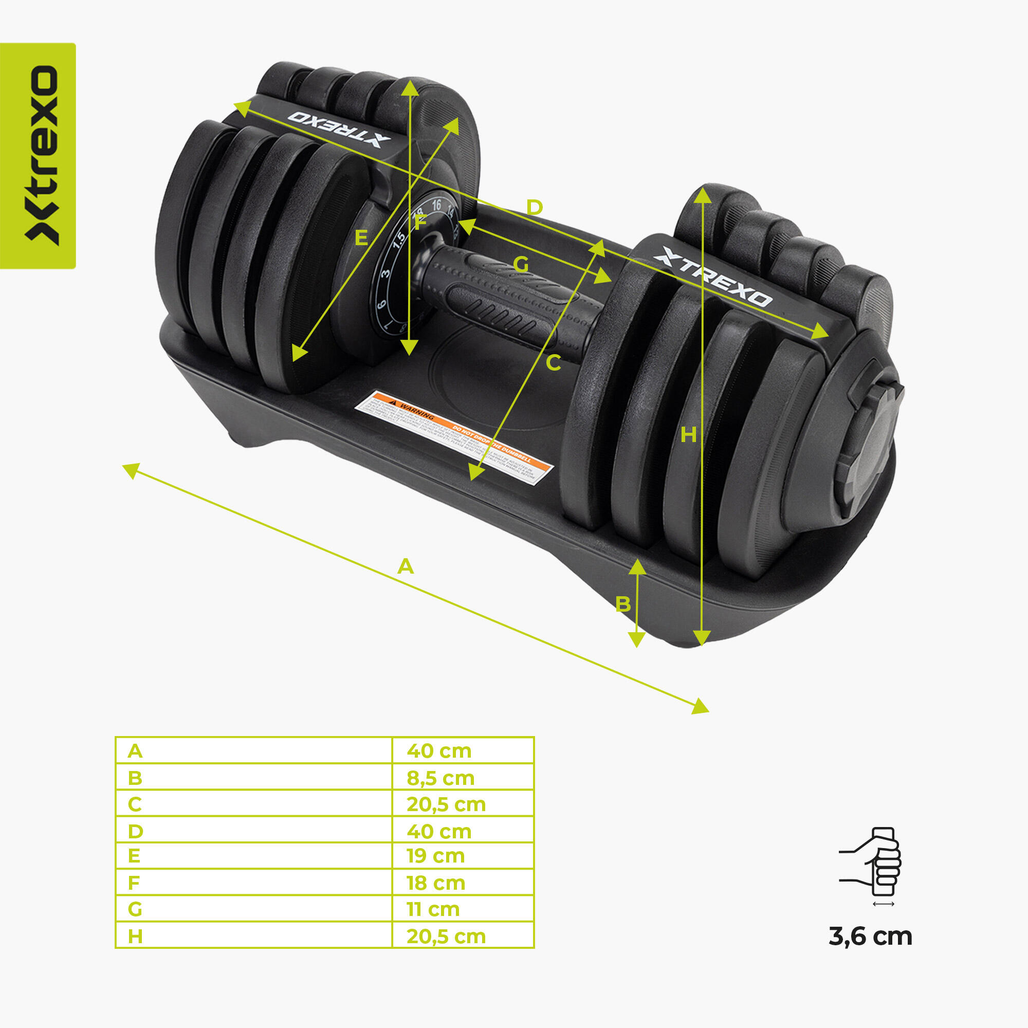 Manubrio regolabile XTREXO TXO-B4W003 3/7
