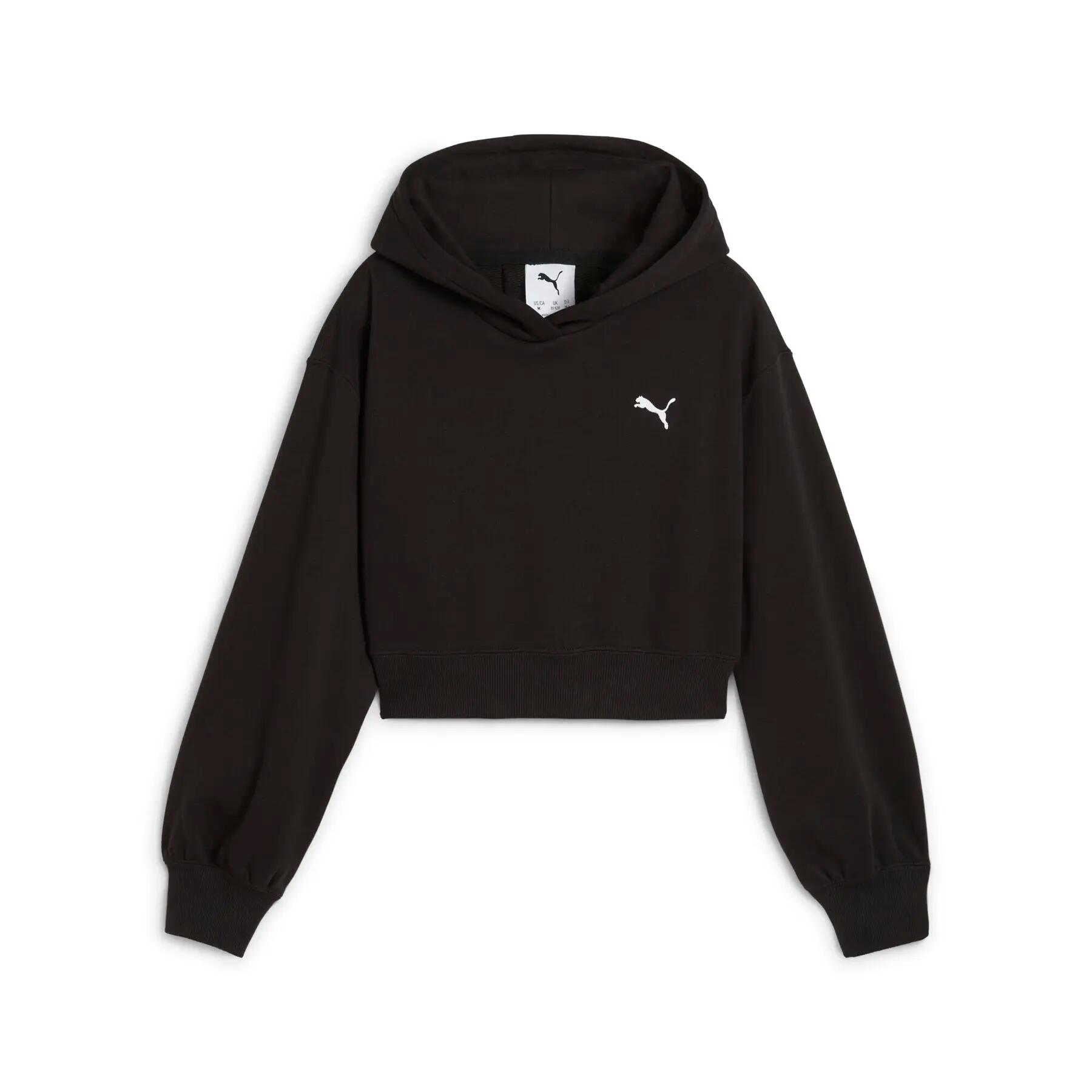 Felpa corta con cappuccio da bambina Puma Wardrobe ESS Relaxed TR 1/5