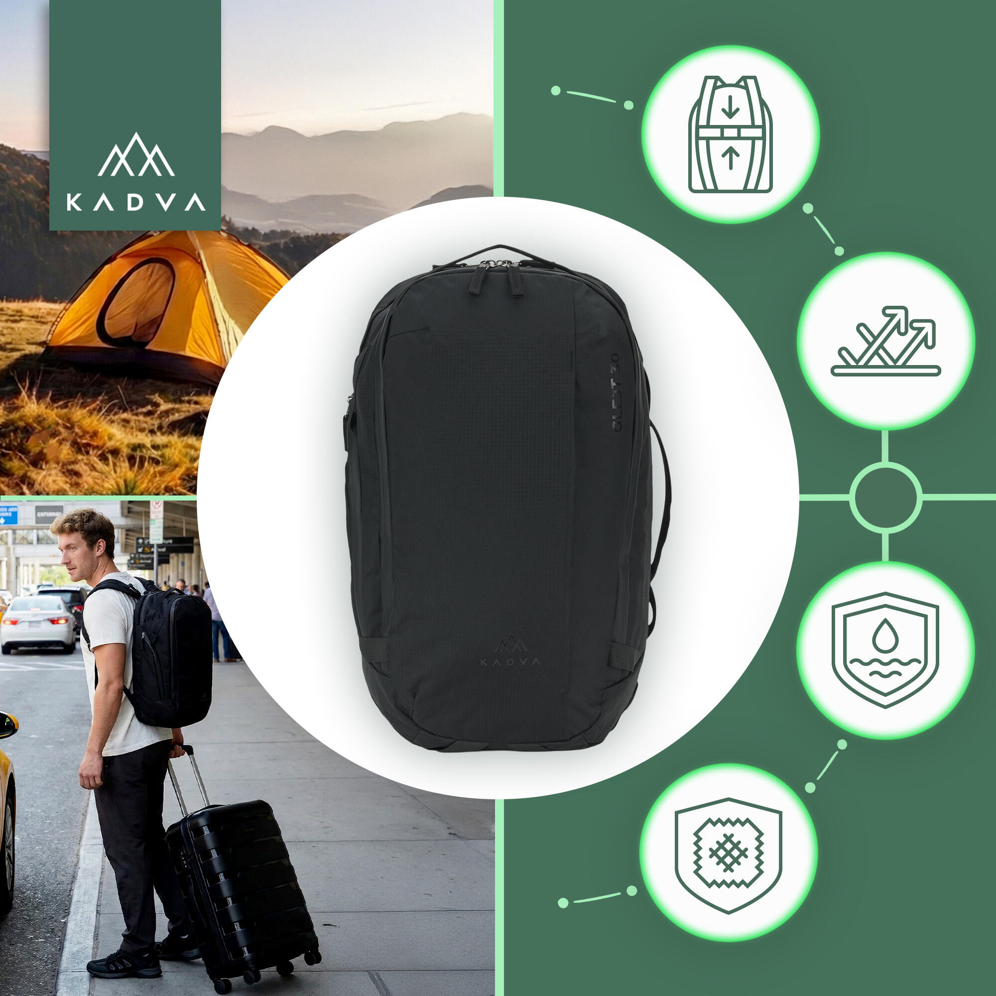 Mochila de trekking KADVA Glejt 3/7
