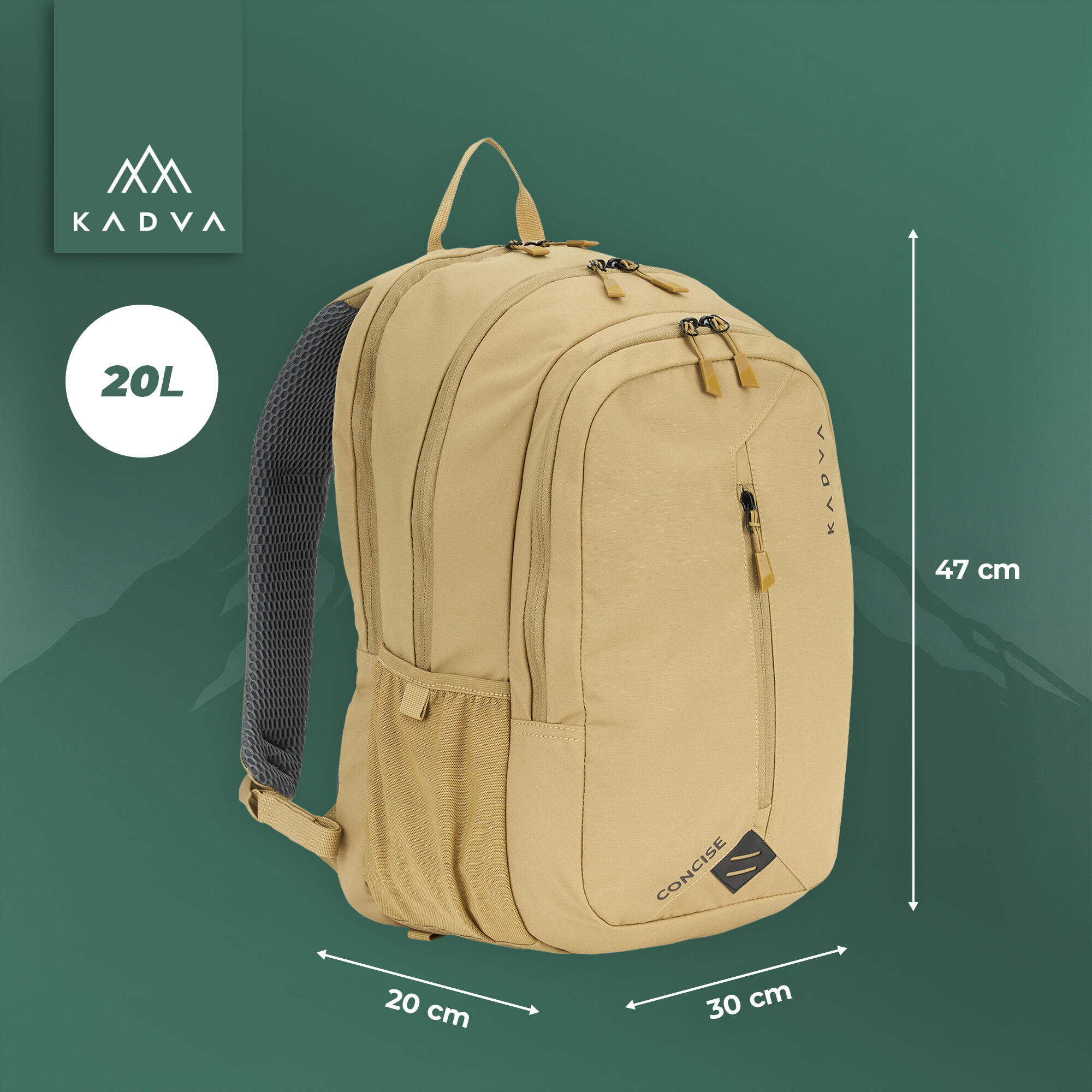 Mochila de trekking KADVA Concise 20 l areia 20 l 2/7