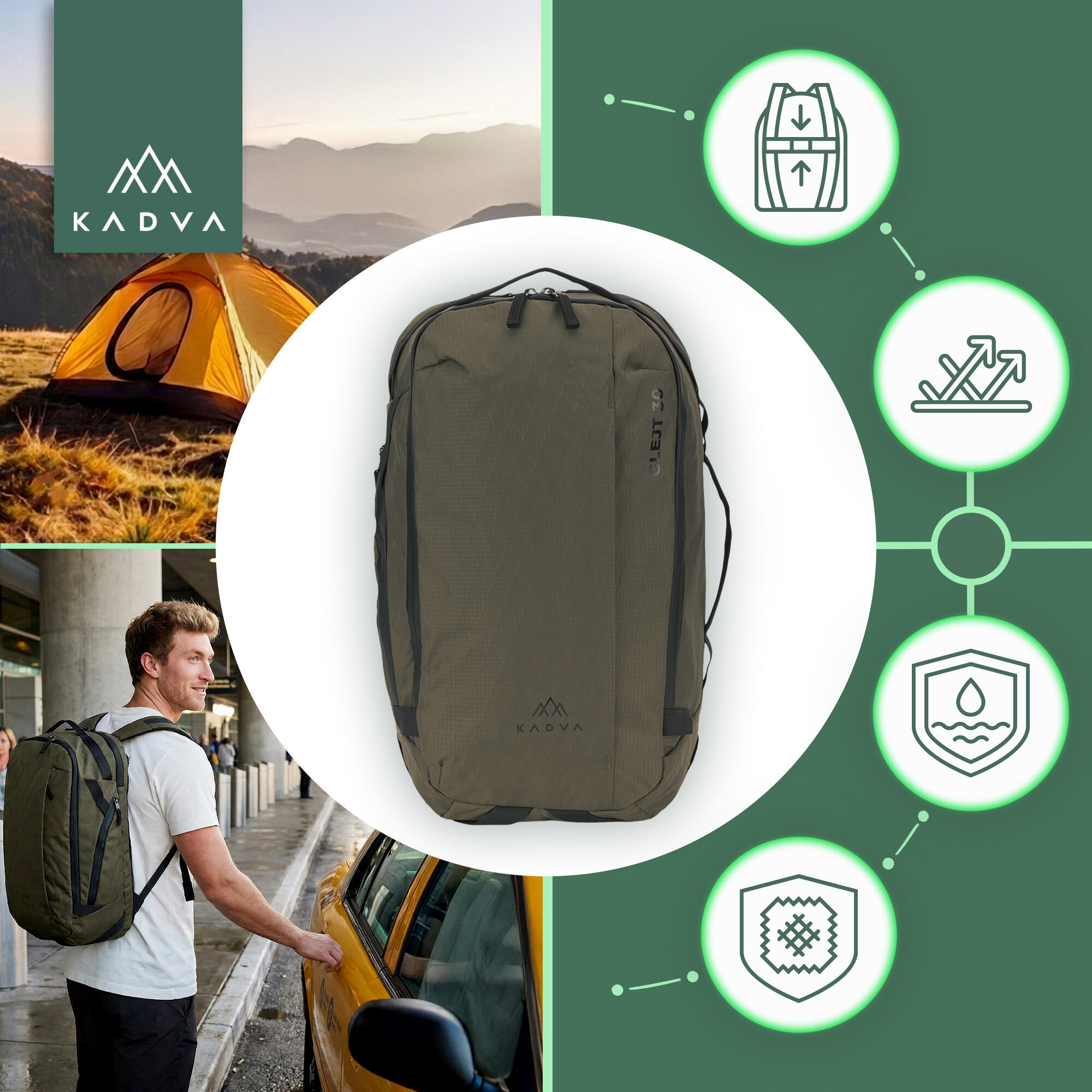 Mochila de trekking KADVA Glejt 3/7