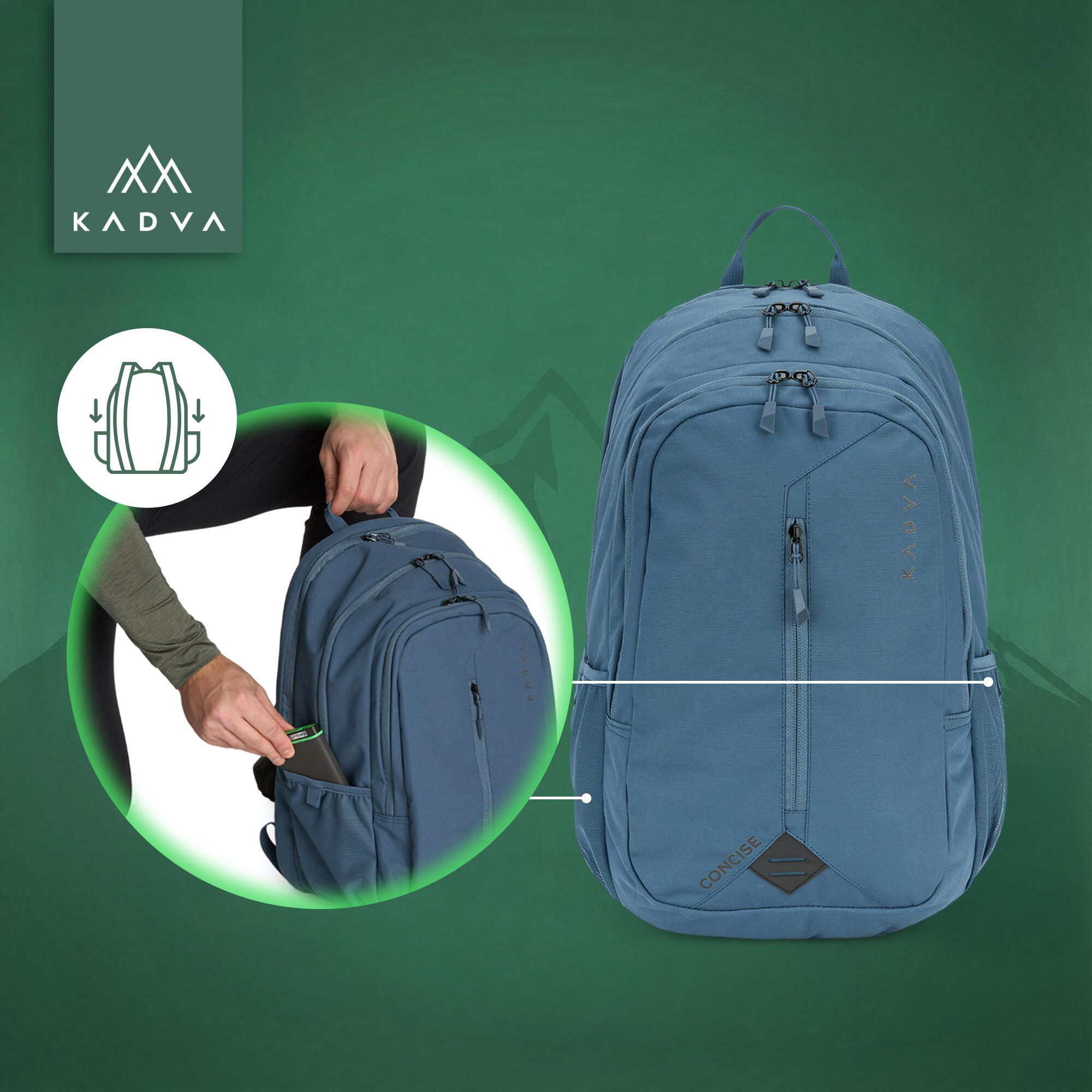 Sac à dos de randonnée KADVA Concise 20 l bleu marine 20 l 4/7