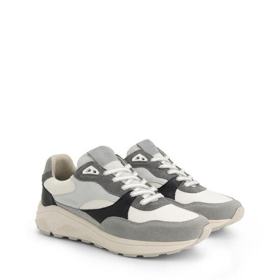 Ryde Herren - Sneaker - Leder und Canvas - Grau/Blau