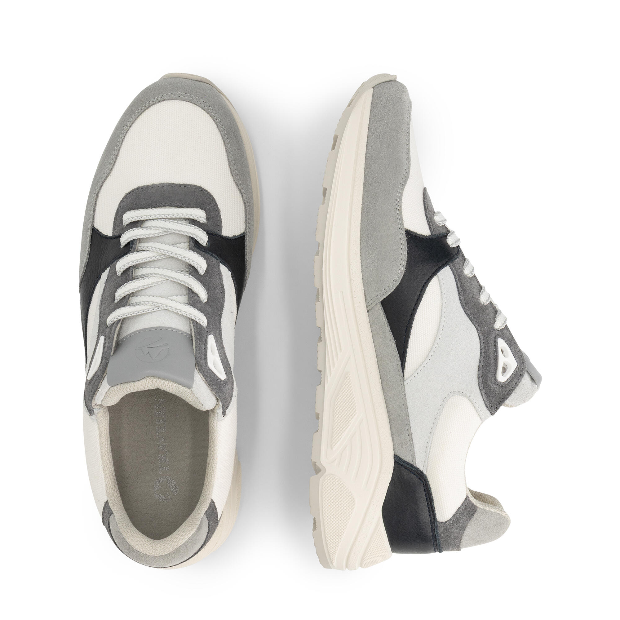 Ryde Uomo - Sneakers - Pelle e tela - Grigio/Blu 4/7