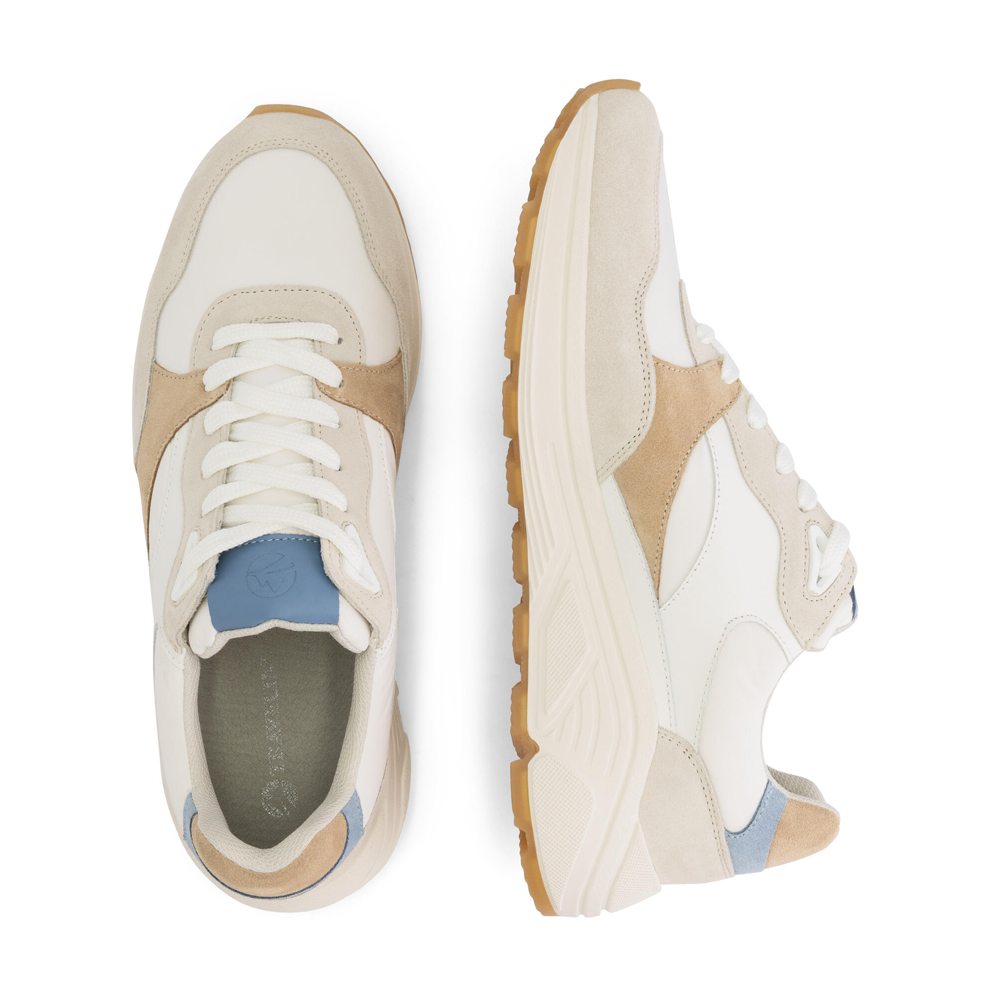 Romsey Hombre - Zapatillas - Cuero - Arena/Azul 4/7