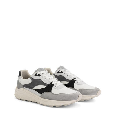 Rushden heren - sneakers - leer - zand/zwart