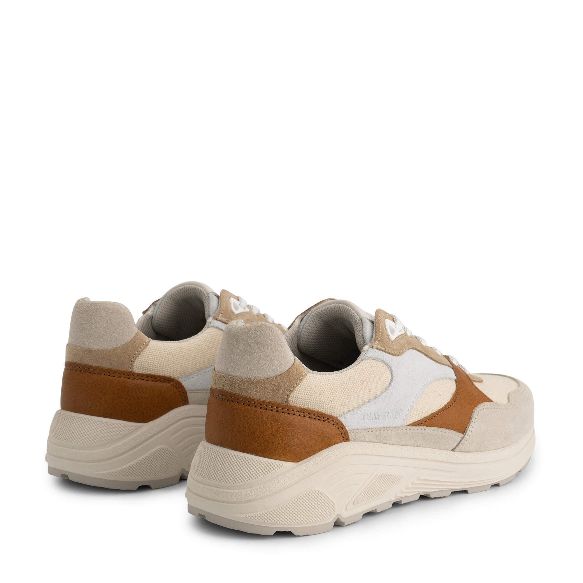 Riber Donna - Sneakers - Pelle e tela - Sabbia/Cognac 2/7