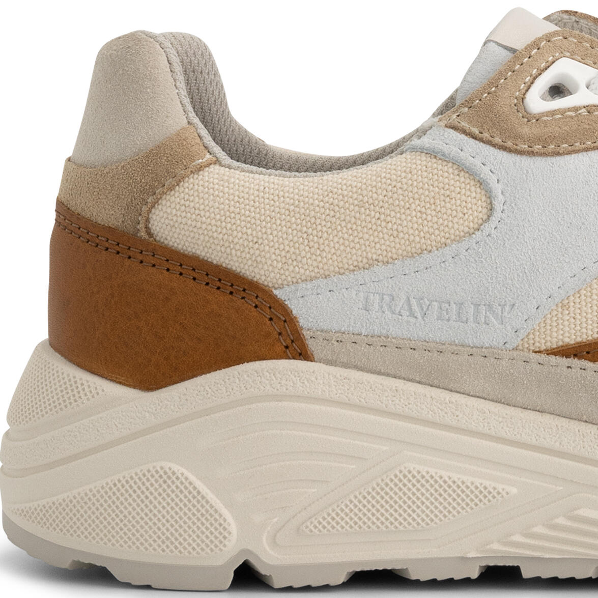 Riber Donna - Sneakers - Pelle e tela - Sabbia/Cognac 5/7