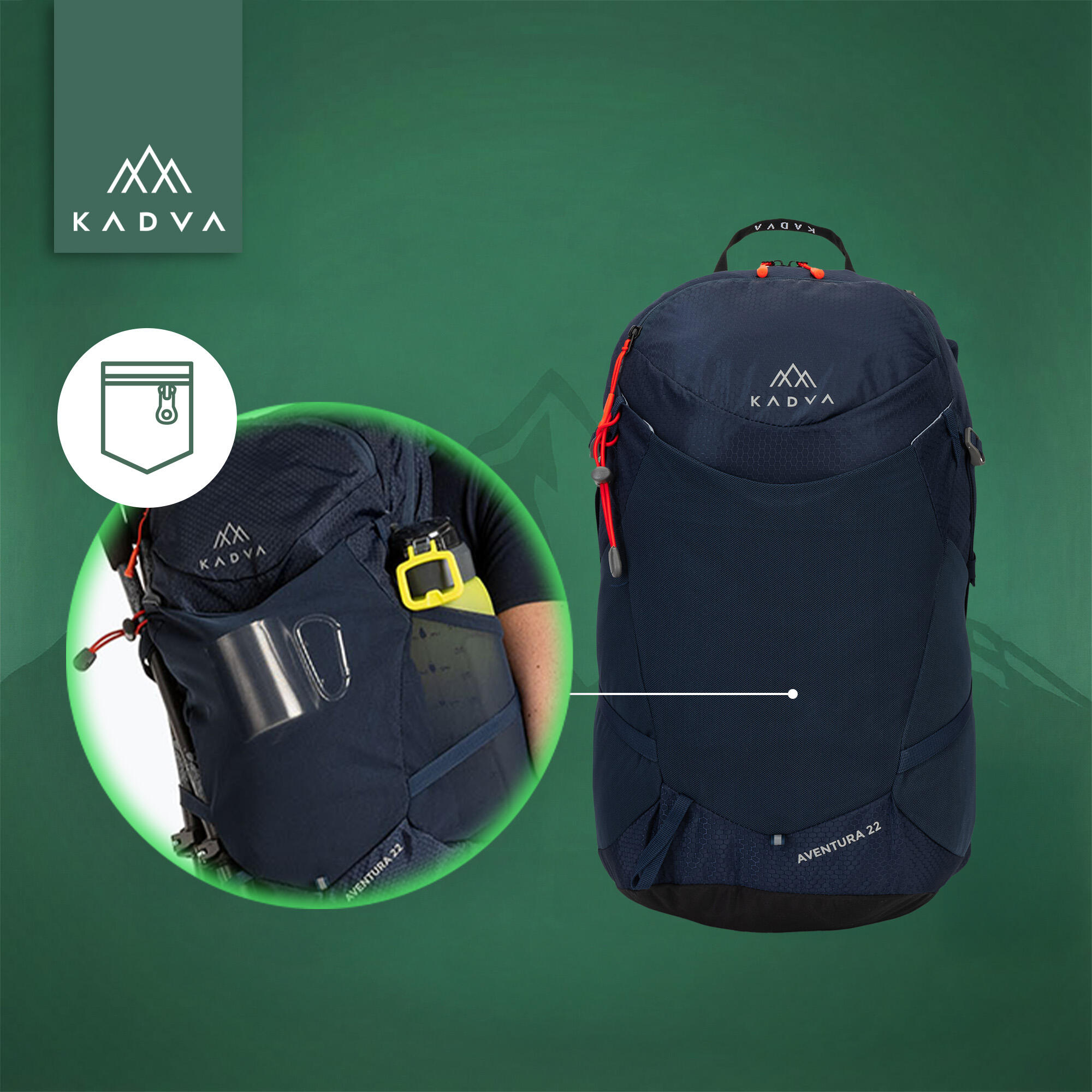 Mochila de turismo KADVA Aventura 22 l 6/7