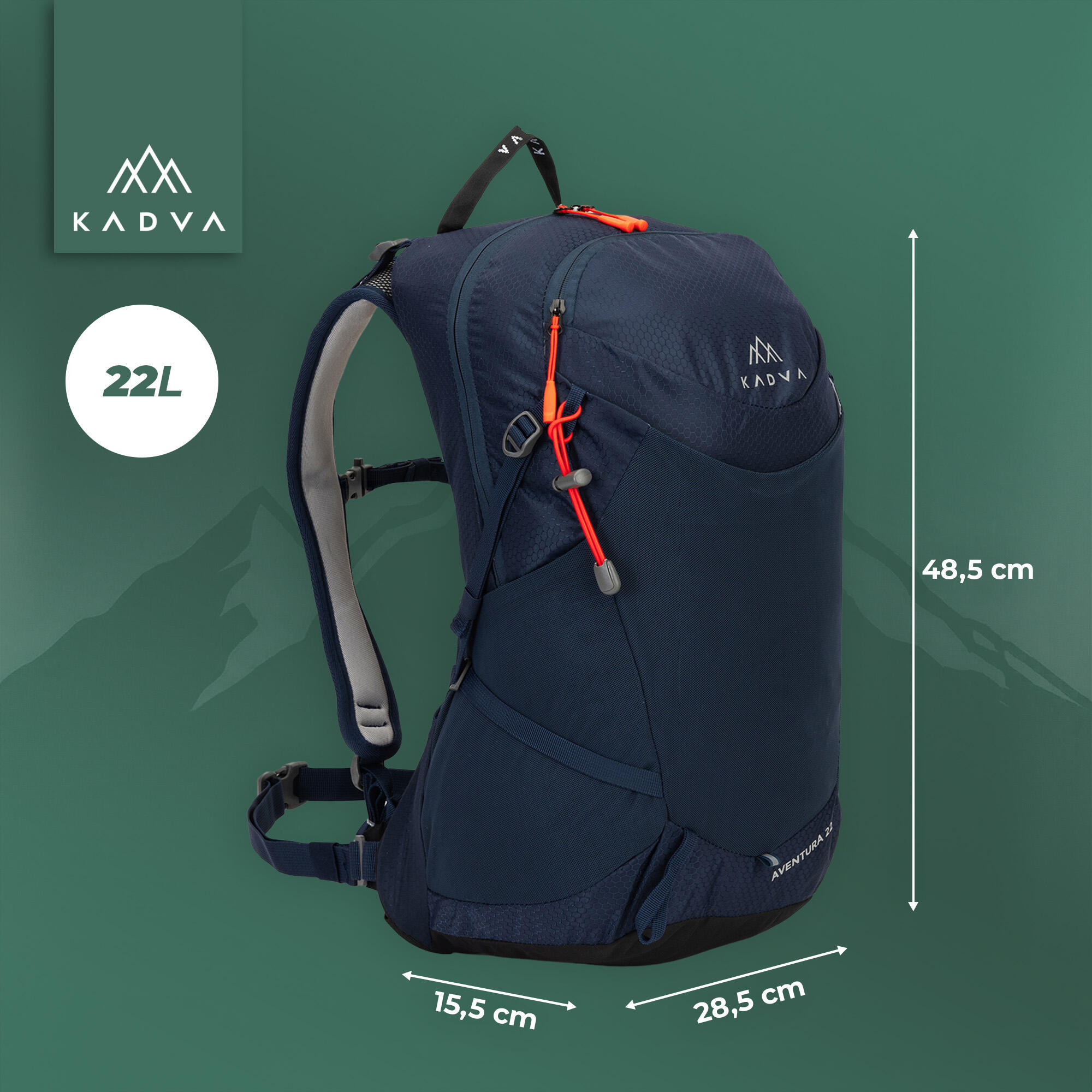 Mochila de turismo KADVA Aventura 22 l 2/7