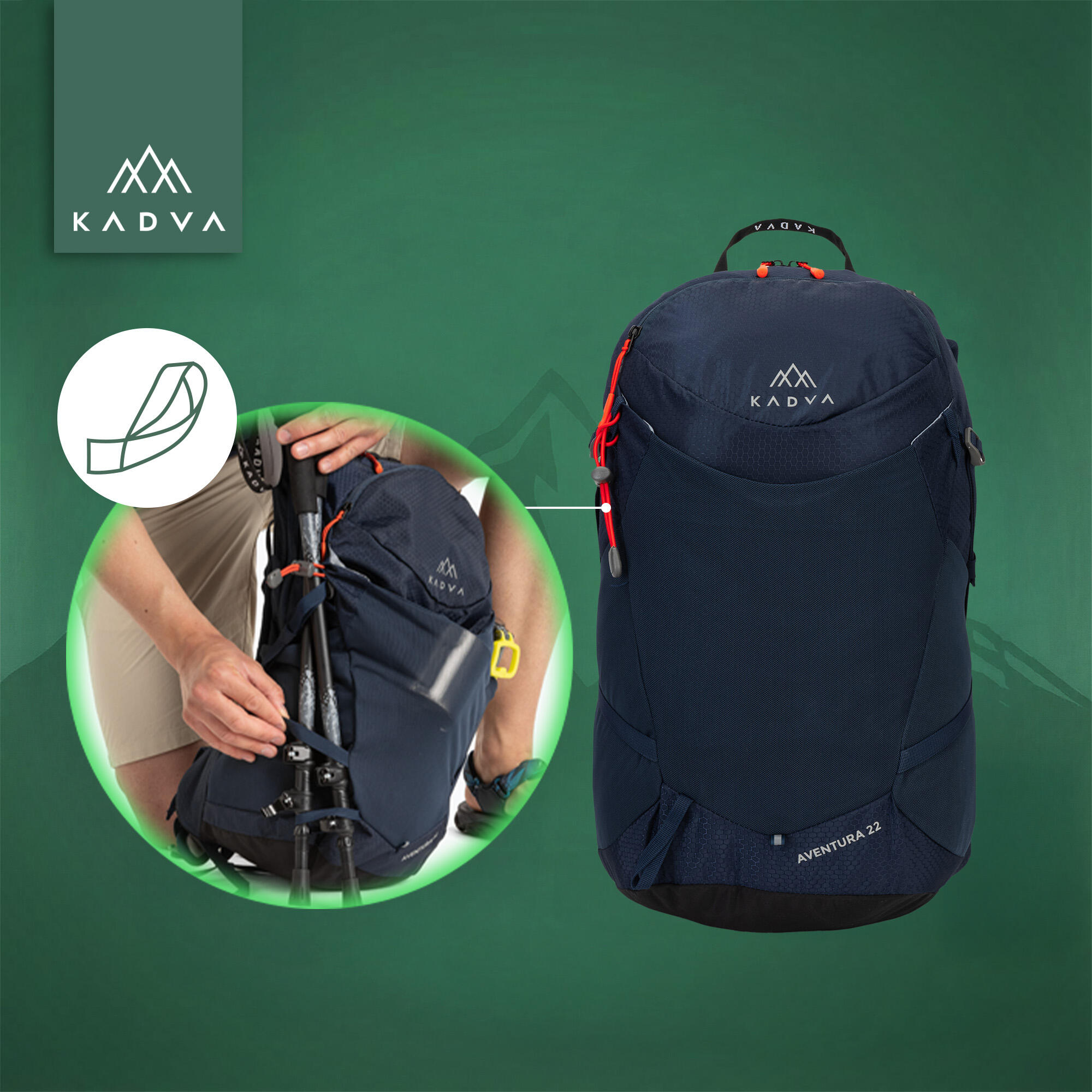 Mochila de turismo KADVA Aventura 22 l 5/7
