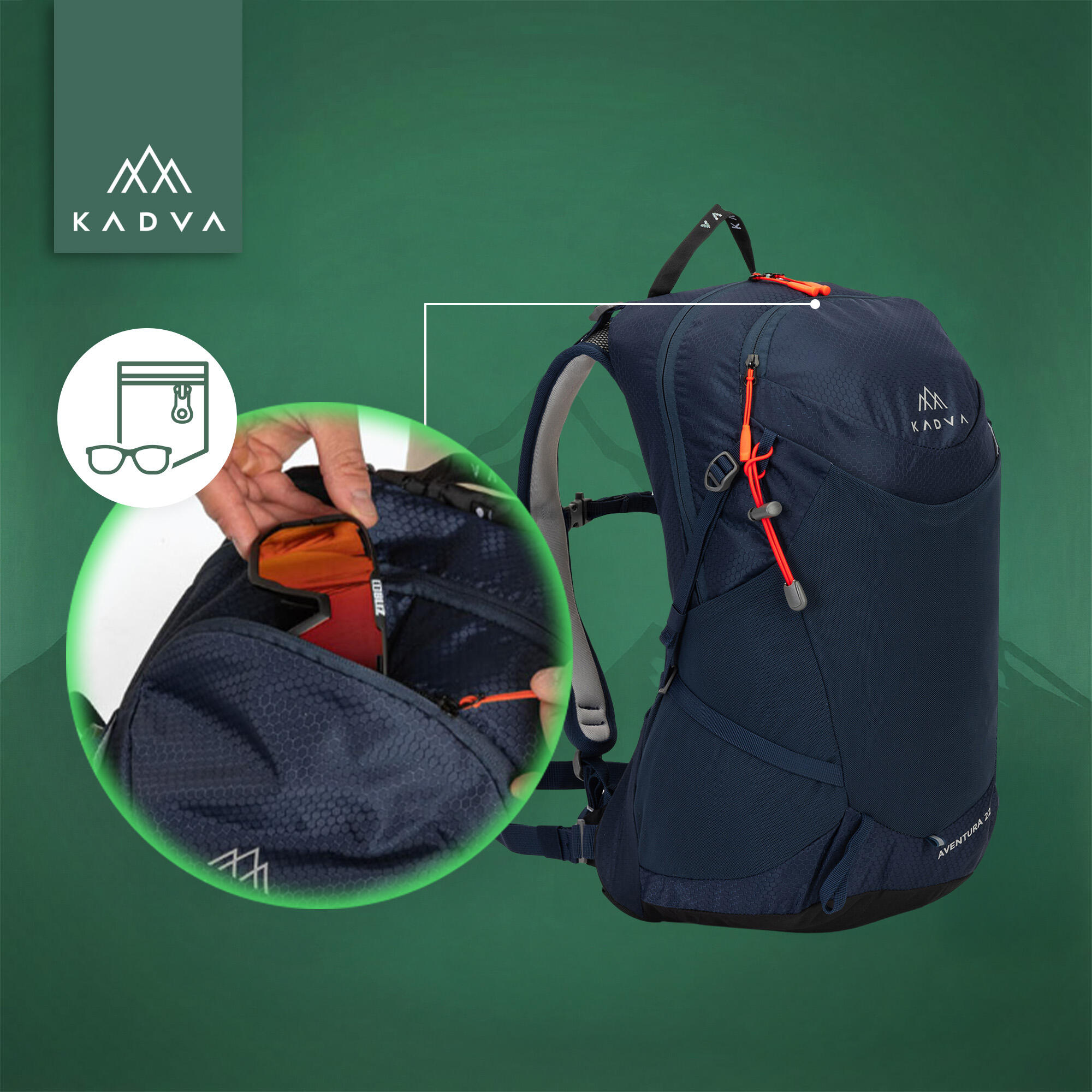 Mochila de turismo KADVA Aventura 22 l 4/7