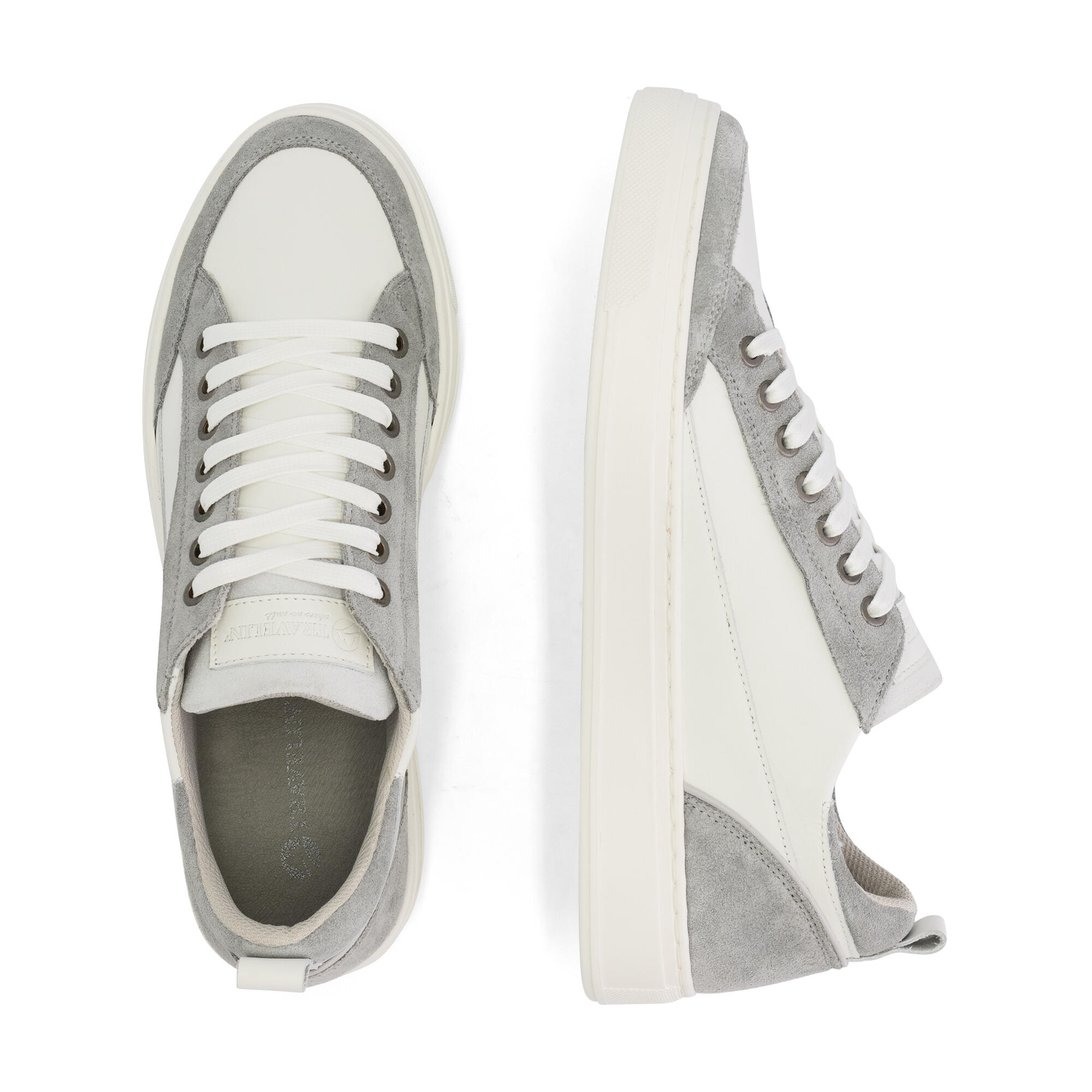Croft Uomo - Sneakers - Pelle - Bianco/Grigio 4/7