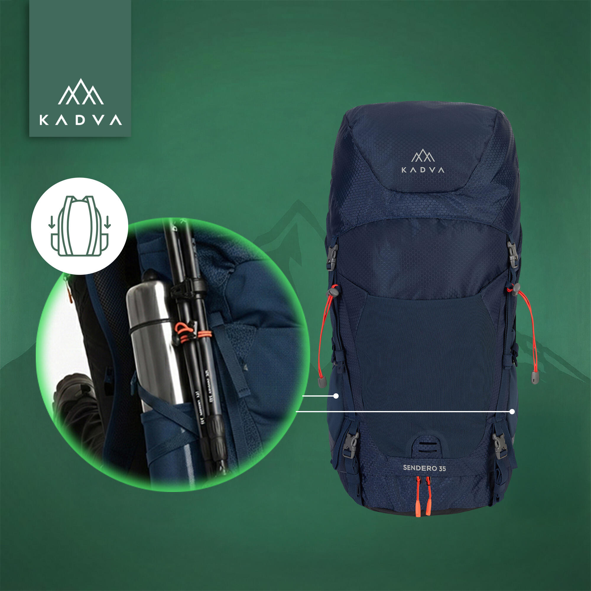 Mochila de trekking KADVA Sendero 35 l 5/7