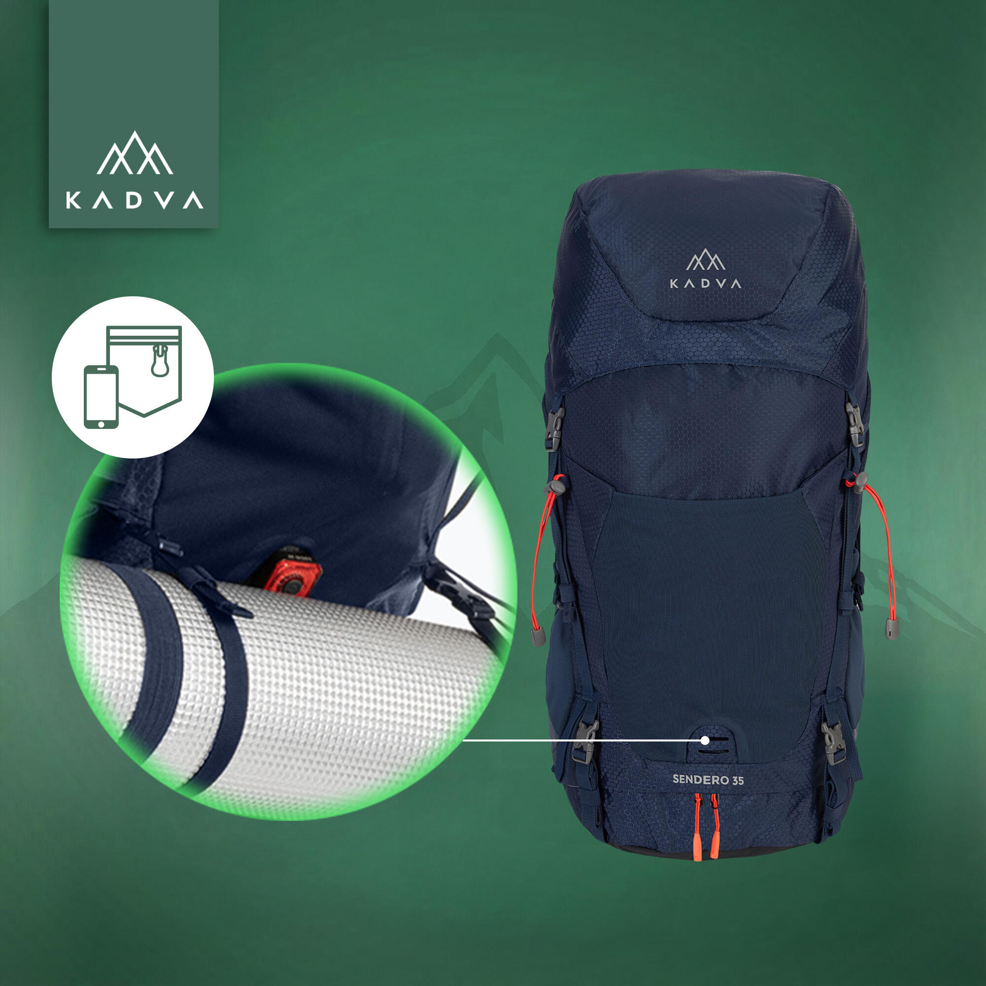 Mochila de trekking KADVA Sendero 35 l 4/7