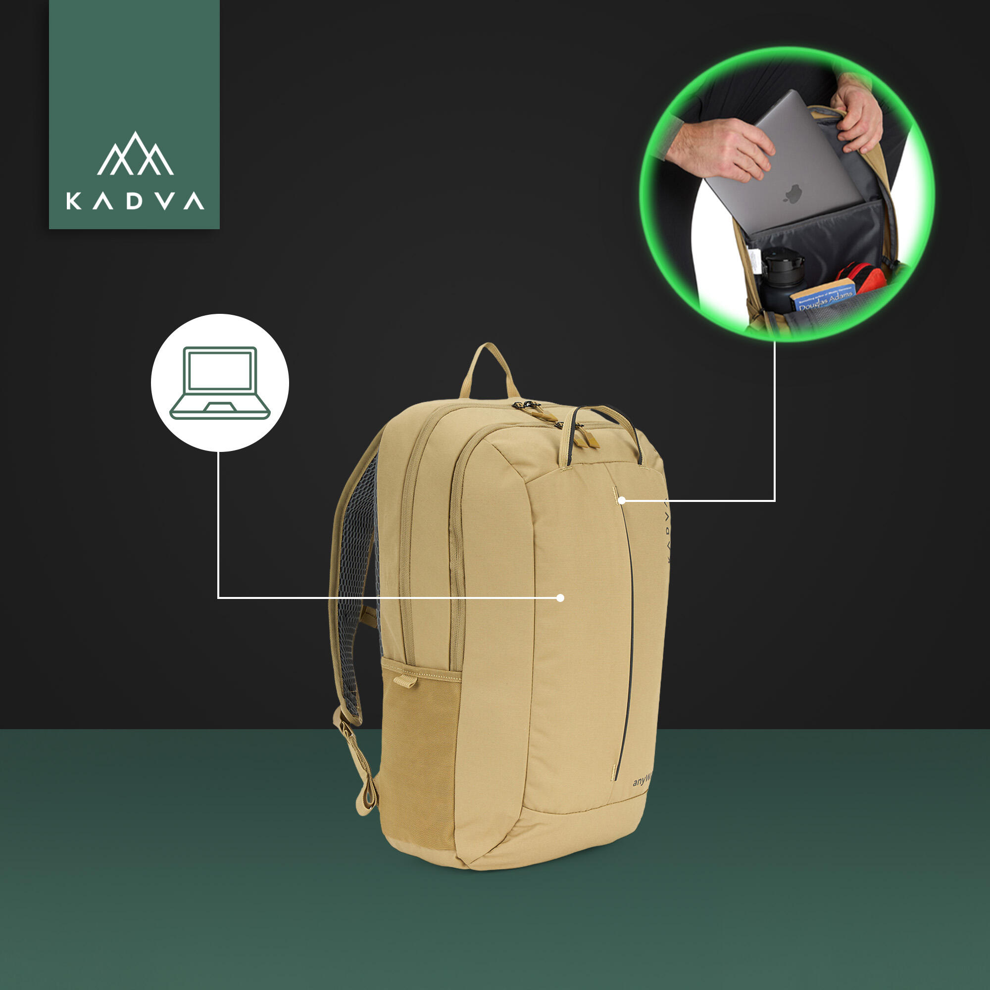 Sac à dos de randonnée KADVA anyWAY 25 l sable 25 l 6/7