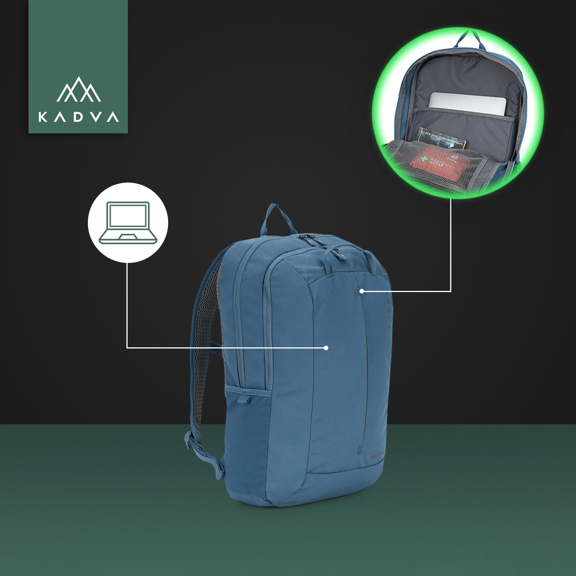 Mochila de turismo KADVA anyWAY 25 l 6/7