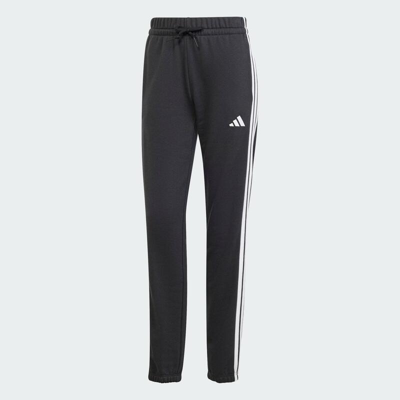 Pantaloni Essentials din material flaușat, cu manșete și 3 dungi