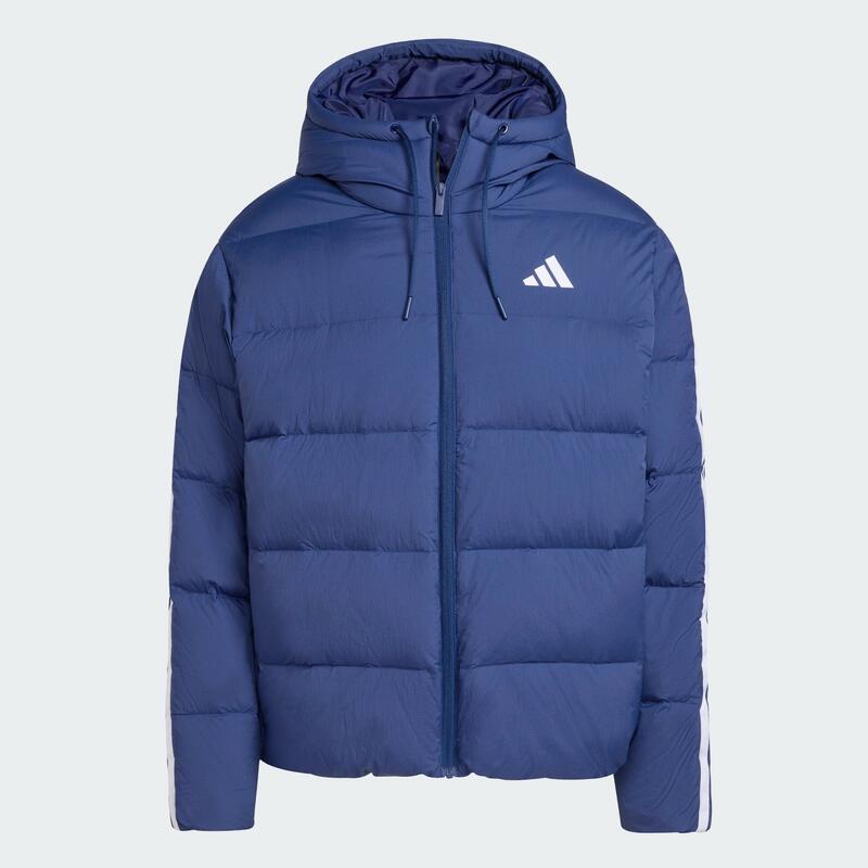 Jachetă bufantă Essentials Climawarm cu 3 dungi și glugă, cu puf de rață