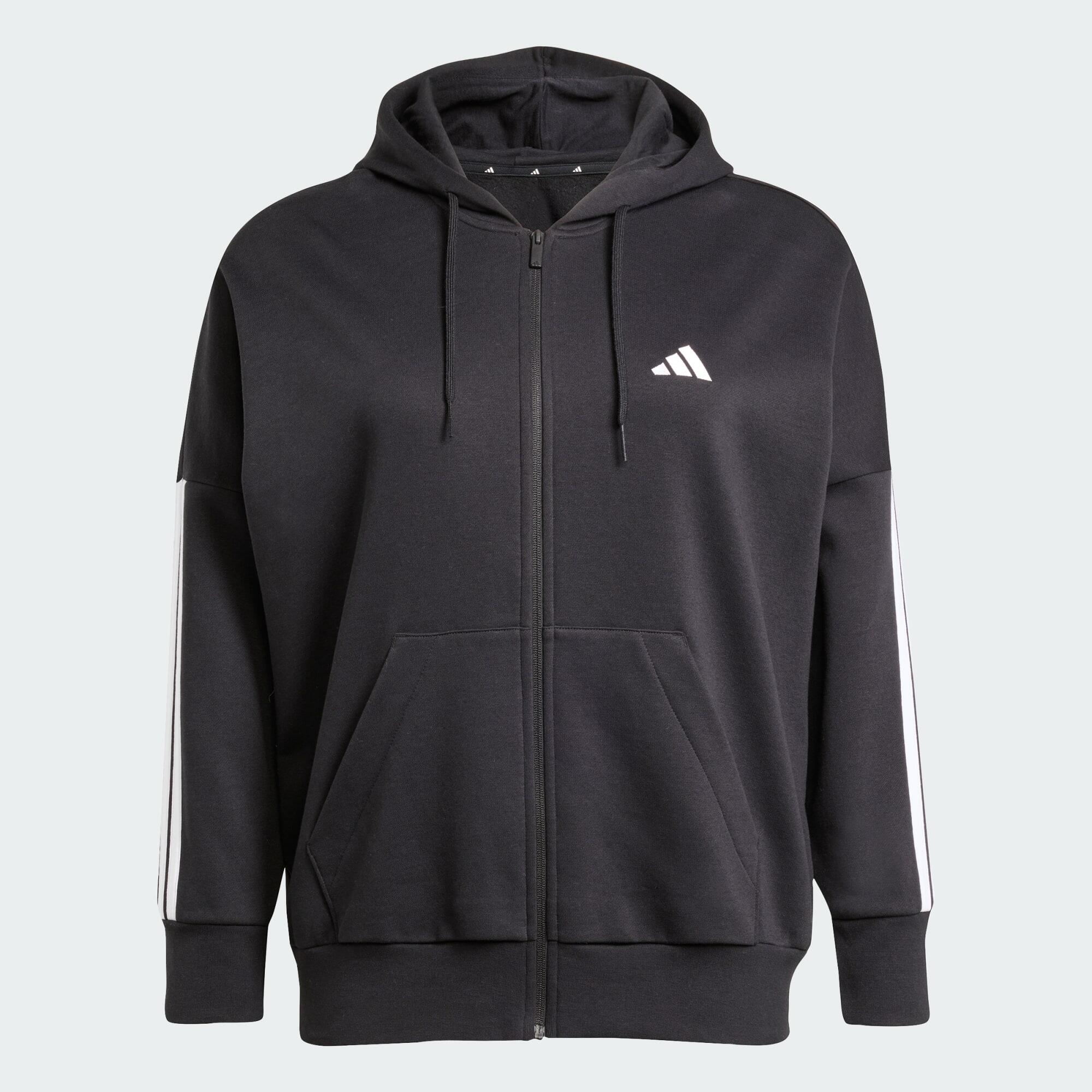 Casaco com Capuz de Fleece com Fecho Integral e as 3 Riscas Essentials (Plus 2/6