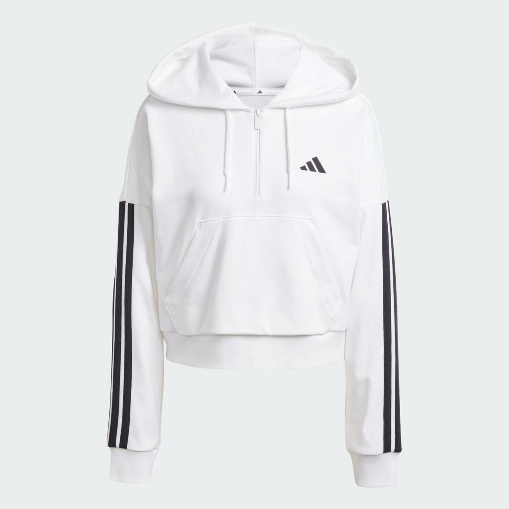 Essentials 3-Stripes French Terry Quarter-Zip Hoodie