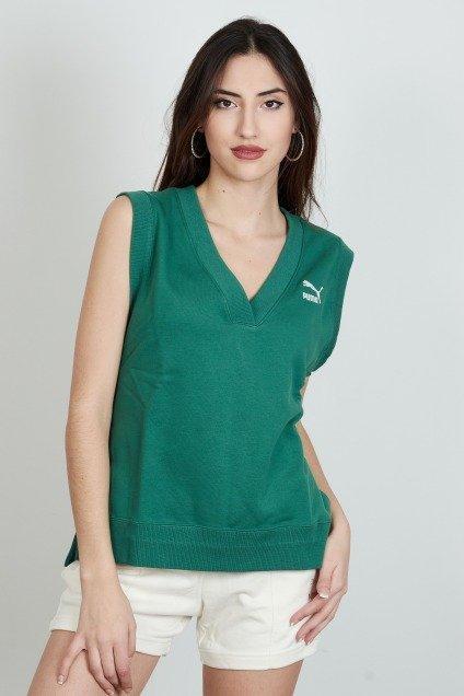 T-shirt Puma Modell Classics V-neck Vest Farbe Grün 5/5